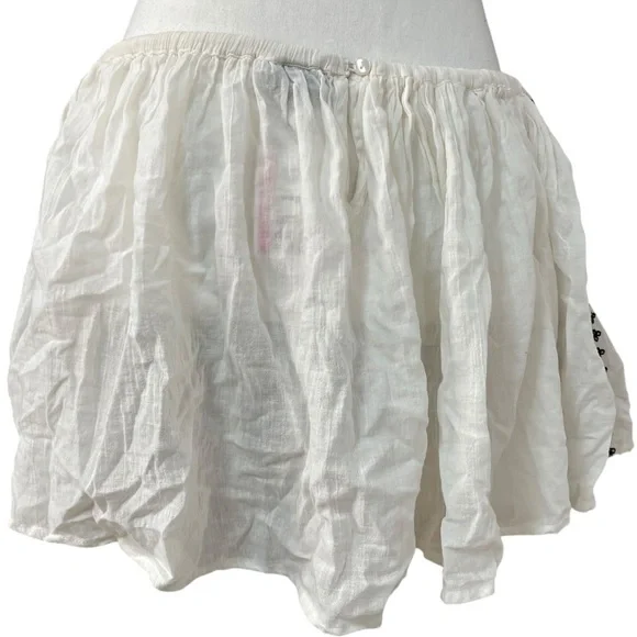 Topshop Linen Graphic Miniskirt Black and White - Picture 3 of 7